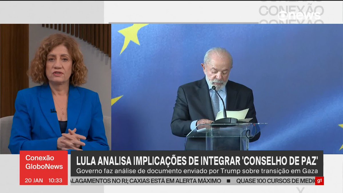 “É um convite inconveniente porque é uma ONU do Trump, uma instituição paralela”, diz Míriam Leitão sobre convite do presidente dos EUA para Brasil integrar a criação de um ‘Conselho da Paz’. ➡️ Assista à #GloboNews: #ConexãoGloboNews