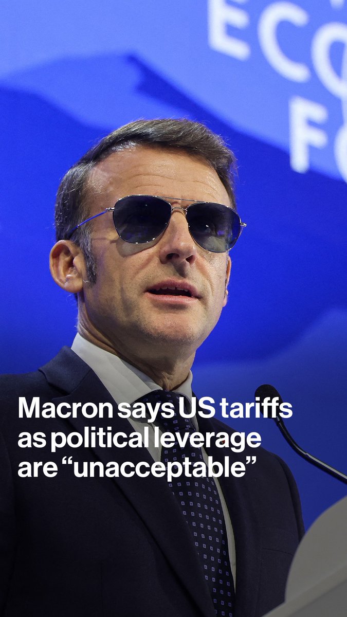 "It's clear we are reaching a time of instability." French President Emmanuel Macron says US tariffs are "unacceptable," especially when used as political leverage