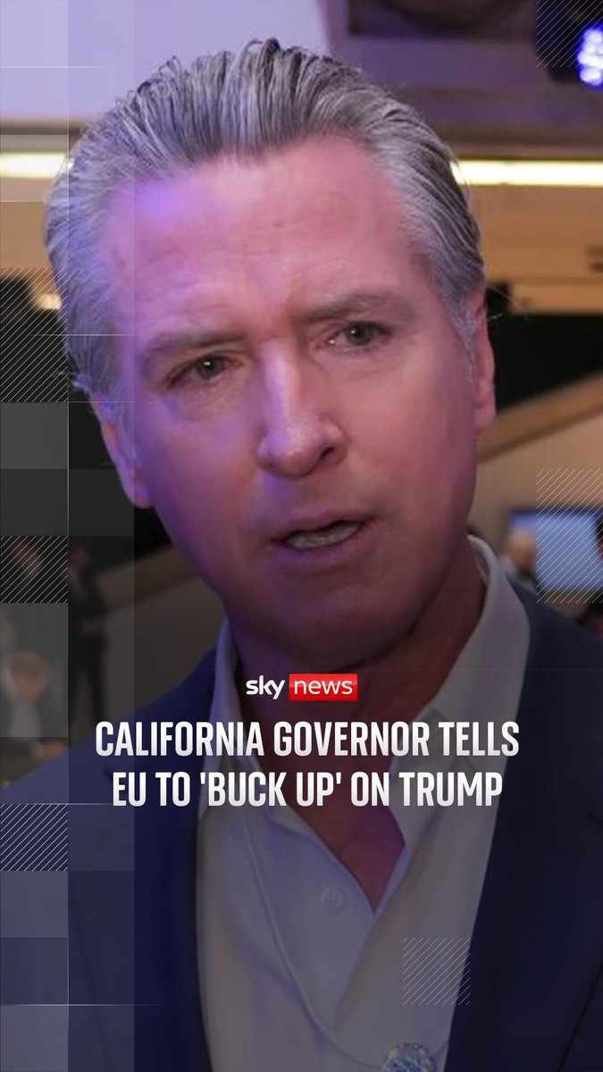 A stronger attitude towards Donald Trump is required, says Gavin Newsom as he speaks to Sky News in Davos. Gavin Newsom says the EU should 'stop doing what they are doing' or they could be 'devoured' by the US president.