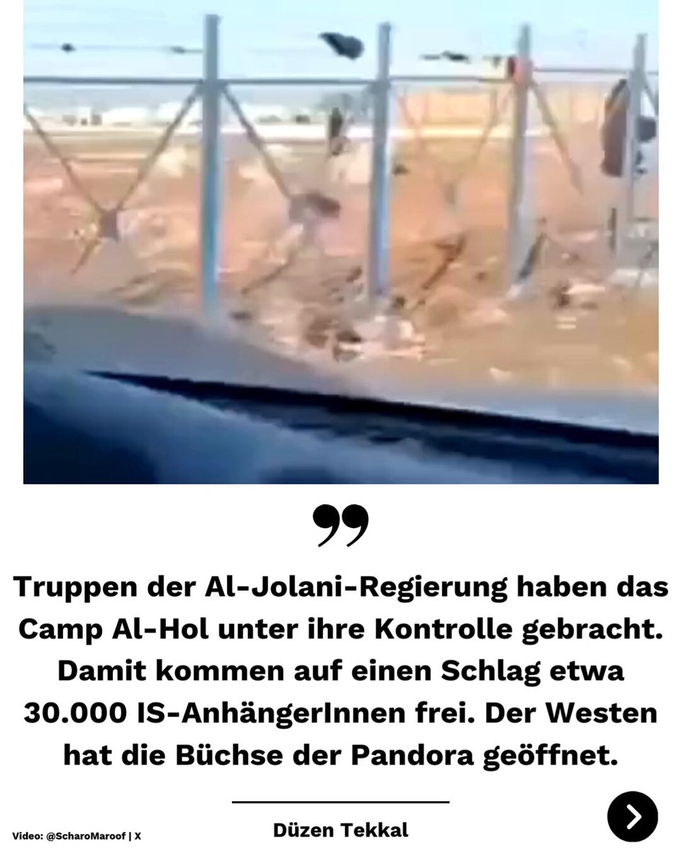 Truppen der Al-Jolani-Regierung haben das Camp Al-Hol unter ihre Kontrolle gebracht. Damit kommen auf einen Schlag etwa 30.000 IS-AnhängerInnen frei. Der Westen hat die Büchse der Pandora geöffnet. Du blickst in Augen von Menschen, die dich entweder versklaven oder töten würden, wenn sie es könnten. Für sie bist du nur ein Ding, mit dem man machen kann, was man will. Meine Schwester Tülin Tekkal besuchten im Sommer 2025 das Camp #AlHol. Jenes Camp, das in diesen Minuten von den IS-Verbündeten, den Truppen der s.g. „Interimsregierung“ in #Syrien, übernommen und befreit wird. Wir standen als Betroffene vor jenen, die uns nach dem Leben trachten. Sie sagten uns: „Wir warten auf den Tag, da Al-Sharaa uns befreit. Und dann werdet ihr hier drin sitzen.“ Jetzt ist dieser Tag gekommen. Was haben wir uns in den letzten Jahren den Mund fusselig geredet? Die Herkunftsländer der Dschihadisten, die nach Syrien und Irak strömten und sich dem „Kalifat“ anschlossen, müssen ihre „foreign fighters“ zurück nehmen. Ihnen Strafprozesse bereiten. De-Radikalisierungsprogramme durchführen. Oder zumindest gemeinsam mit den kurdischen Kräften ein Straftribunal einrichten. Damit diese Camps aufgelöst werden können und die Opfer derjenigen, die hier festgehalten werden, Gerechtigkeit erfahren. Nichts ist passiert. Stattdessen hat man einen international gesuchten Dschihadisten hofiert, der jetzt Fakten schafft. Der IS hatte die Absicht, die ethnisch-religiöse Gruppe der Jesiden in Gänze zu vernichten. 5000 JesidInnen wurden umgebracht, als der IS 2014 in Shingal einfiel. Hunderttausende flohen vor den Angriffen und sind bis heute vertrieben. Etwa 7.000 Frauen und Kinder wurden damals entführt. Mehr als 2800 gelten als vermisst – viele von ihnen werden in Al-Hol und in Rakka vermutet. Was wird jetzt mit ihnen geschehen? Jetzt, da ihre Peiniger – und danach sieht alles aus – in die Freiheit kommen? Tülin und ich wollten mit unserem Besuch auch, dass sie erfahren, dass hier zwei Jesidinnen waren, die nicht vergessen. Die weder sie vergessen, noch was passiert ist. Wir standen dort auch für alle Frauen und Kinder, die nicht mehr sprechen können. Für alle, die ermordet oder versklavt wurden. Die vergewaltigt wurden. Die so traumatisiert wurden, dass sie verstummt sind. Für jene, die ihre jesidische Identität abgelegt haben, um zu überleben. Zwischen dem IS und der aktuellen Terroristen-Regierung in Damaskus passt ideologisch kein Blatt. Wir haben Angst – um unsere Freunde in Rojava, in Schingal, um unsere Mitarbeiter und BACK TO LIFE Camps in irakisch-Kurdistan. Wir haben Angst um unsere jesidischen Frauen. Wir haben Angst vor einem neuen Genozid. Und keine Hoffnung, dass irgendwer uns hilft.