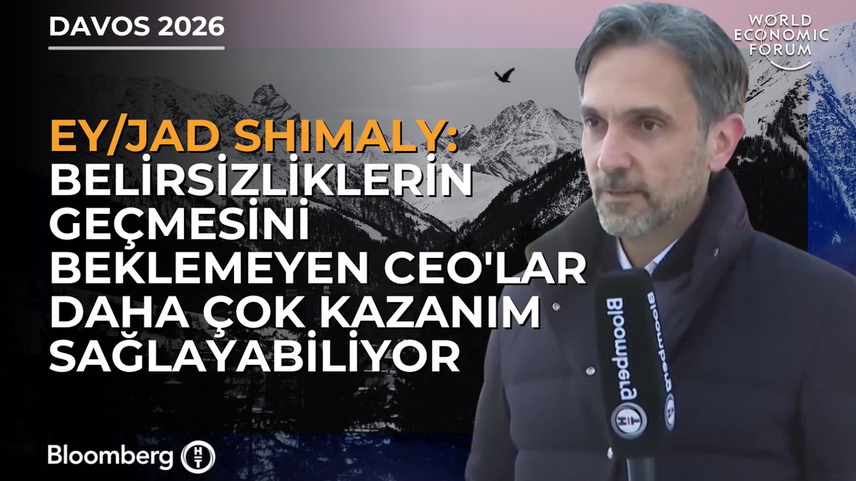 #BHTDavos26 | EY Küresel Yönetici Ortağı Jad Shimaly: 📍 Belirsizliklerin geçmesini beklemeyen CEO'lar daha çok kazanım sağlayabiliyor. 📍 Yapay zekada organizasyonlara uygulama aşamasına geçiliyor.