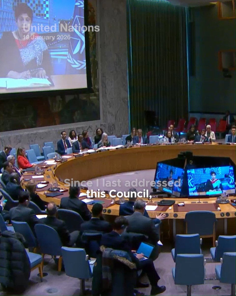 In her briefing to the UN Security Council #UNSC, #ICC Deputy Prosecutor Nazhat Shameem Khan reported on the Office of the Prosecutor’s work to investigate alleged crimes in El Fasher, Al Geneina and across #Darfur. Watch 👇
