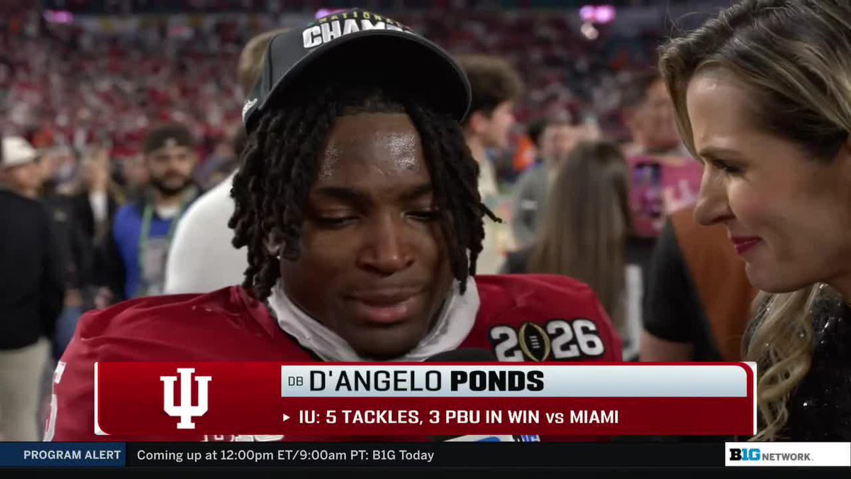 "It's something I'll remember for the rest of my life." Here's a collection of Indiana Football reacting to winning the program's first national title 🔊