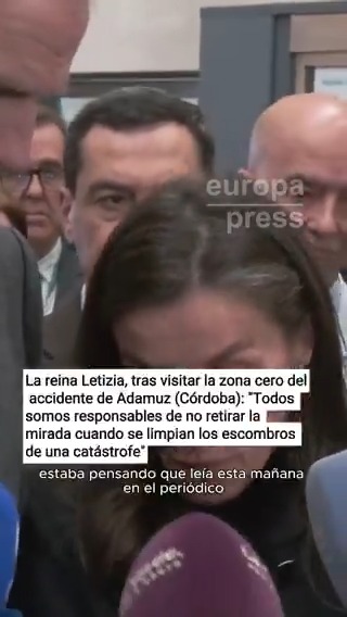 La reina Letizia, tras visitar la zona cero del accidente de Adamuz (Córdoba): "Todos somos responsables de no retirar la mirada cuando se limpian los escombros de una catástrofe"