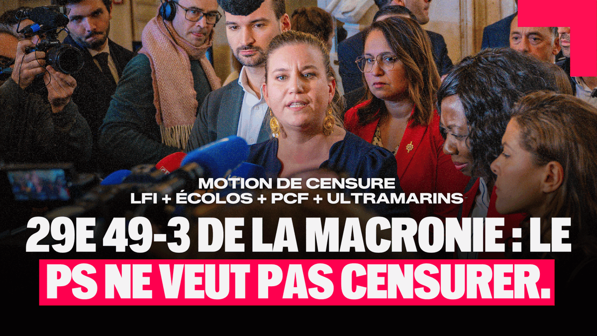 🔴🗣️ URGENT ! Réaction de Mathilde Panot après le 29e 49-3 de la Macronie ! « Après le Gouvernement illégitime et le Gouvernement minoritaire, voici venu le temps du Gouvernement menteur, celui qui avait annoncé renoncer au 49-3 et vient de déposer le 29ᵉ 49-3 depuis 2022. Contrairement à ce qui est raconté partout dans la presse, l'isolement n'est pas du côté de La France insoumise mais bien du côté des socialistes. Nous avons déposé une motion de censure avec le groupe Communistes et Ultramarins et le groupe Écologiste. »