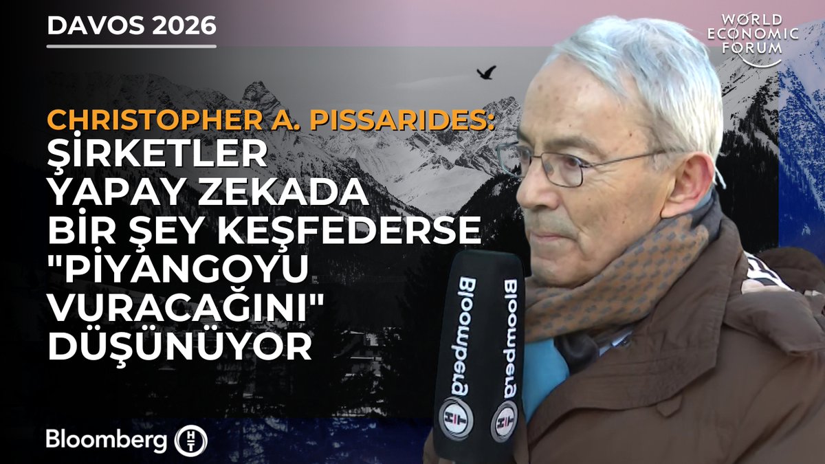 #BHTDavos26 | Nobel Ödüllü Ekonomist Christopher A. Pissarides: 📍 Küresel ekonomi teknoloji ve tarife şokuyla başa çıkmaya çalışıyor. 📍 ABD, teknoloji şirketleri arasında anormal bir rekabet yaratıyor. 📍 Şirketler yapay zekada bir şey keşfederse piyangoyu vuracağını düşünüyor.