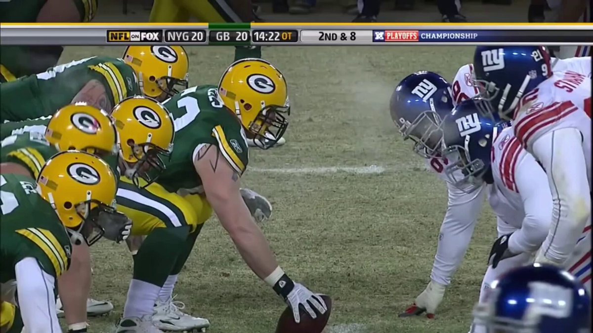 Today in 2008: Packers fall to Giants in NFC Championship with 23-20 overtime loss. In subzero temps, Green Bay's offense goes cold, gaining just 264 total yards and going 1-of-10 on third down. Corey Webster's INT less than a minute into OT sets up Lawrence Tynes' winning kick.