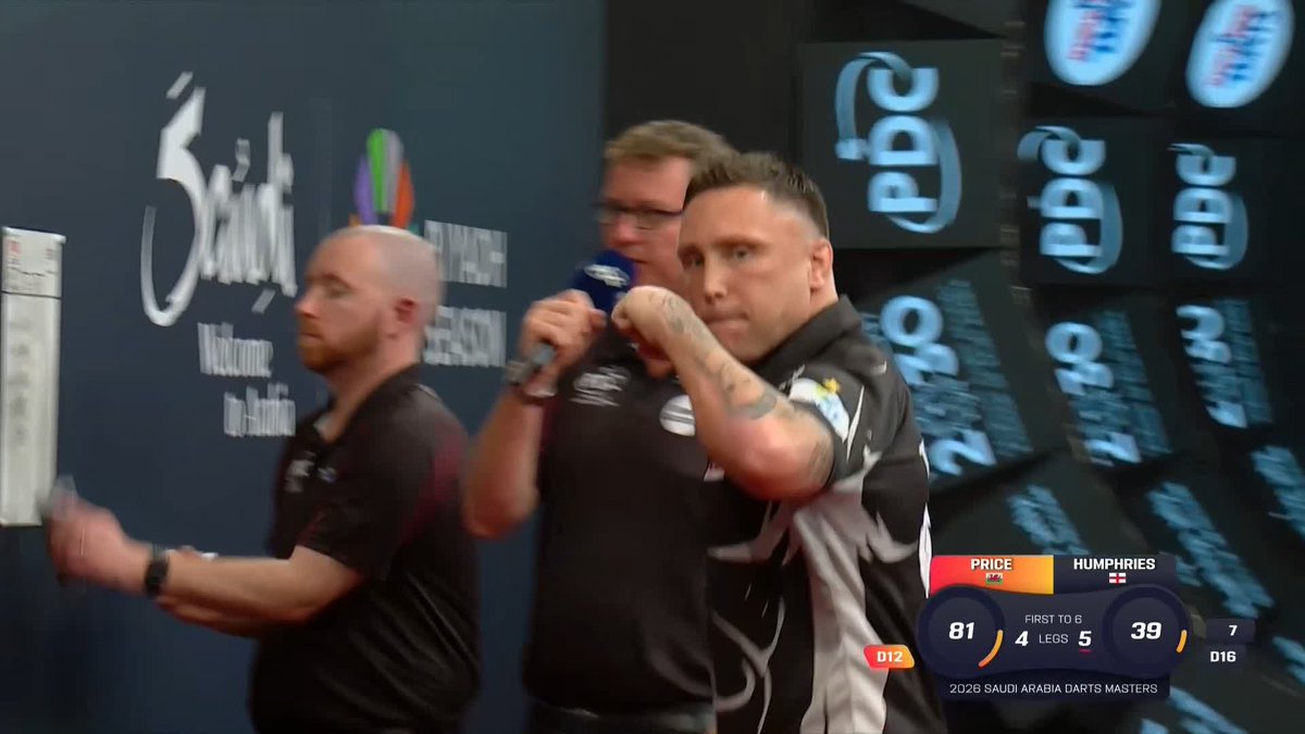 PRICE FORCES A DECIDER! We're going all the way here! Some wayward darts from Humphries in the latter stages of that leg, and Price duly punishes to force a last-leg decider! 📺 #RiyadhSeasonDarts | QF
