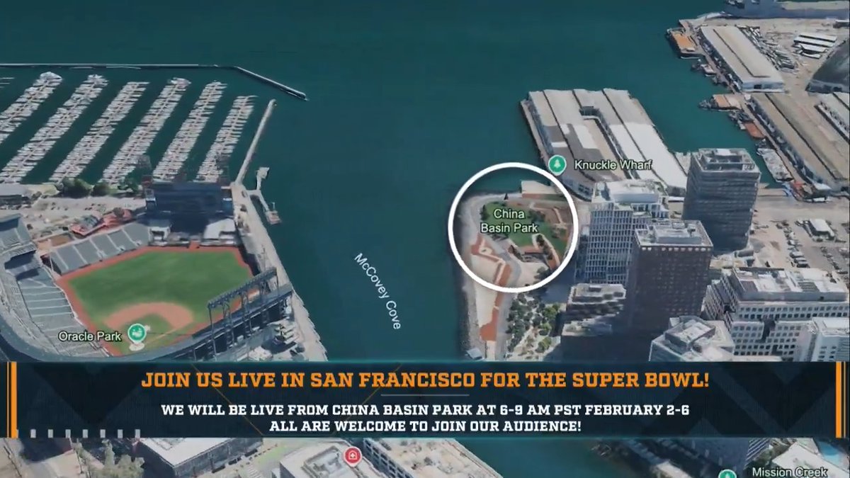 Join us live in San Francisco as we get ready for the Super Bowl! We will be live from China Basin Park at 6-9 AM PST from February 2nd to February 6th. All are welcome to join!