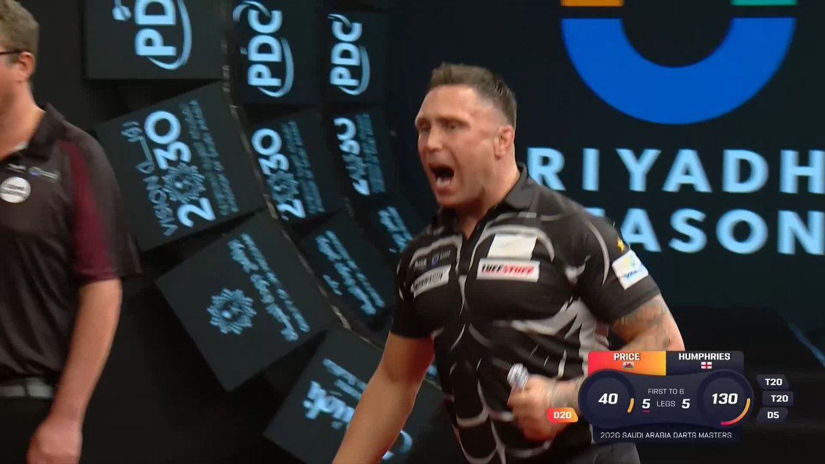 PRICE PREVAILS! Gerwyn Price will renew his rivalry with Luke Littler later tonight! 👀 The Welshman edges out Luke Humphries in a decider to complete the semi-final line-up in Riyadh! 📺 #RiyadhSeasonDarts | QF