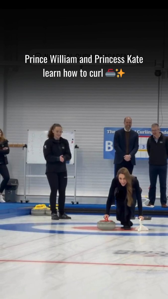 Prince William and Princess Kate are learning how to curl in Scotland 🥌 The royal pair paid a visit to the National Curling Academy to learn from the best and hear about their training ahead of the Olympics. Everyone laughed and applauded as the Prince and Princess of Wales took their first shaky shots on the ice ❤️ 📸 : #PrinceandPrincessofWales, Getty #PrinceWilliam #PrincessKate