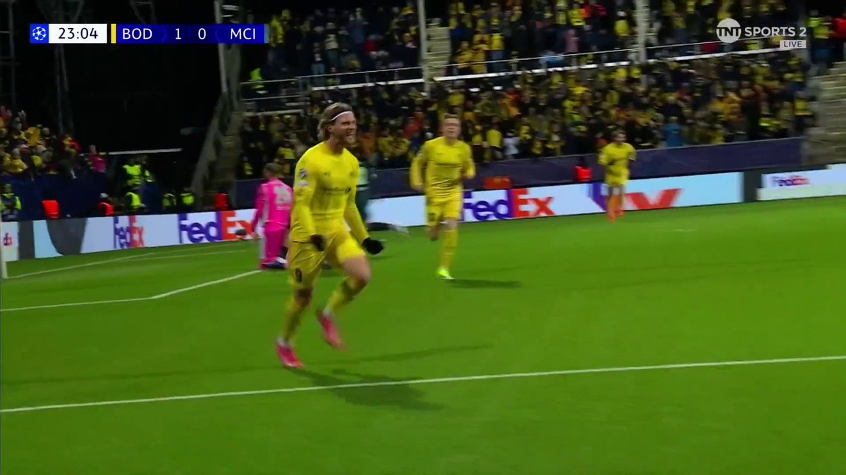 INCREDIBLE 🤩 Kasper Høgh scores twice in two minutes and Bodo/Glimt extend their lead against Man City 🔥 📺 TNT Sports & discovery+ UK