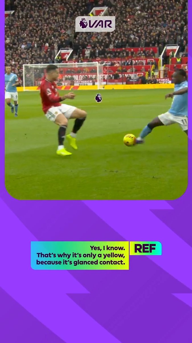 "That's why it's only a yellow, because it's glanced contact." VAR audio has been released from the review of Diogo Dalot's challenge on Jeremy Doku in the Manchester Derby.