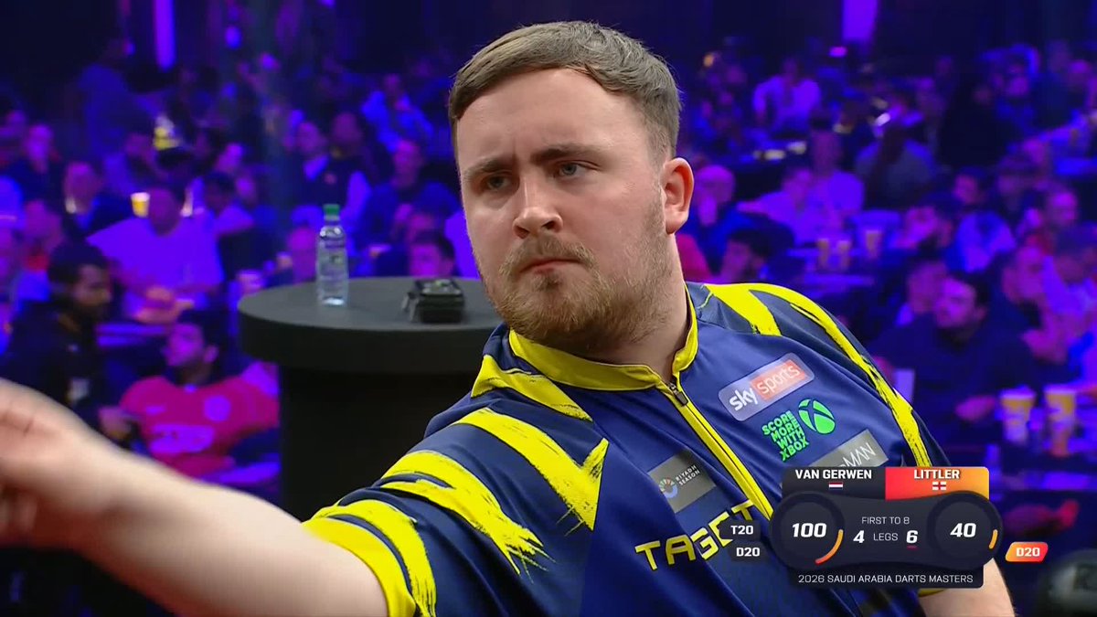 ONE AWAY! Luke Littler is closing in on victory here in Riyadh! The World Champ completes a 14-dart hold to extend his lead to 7-4, and Van Gerwen is at the point of no return! 📺 #RiyadhSeasonDarts