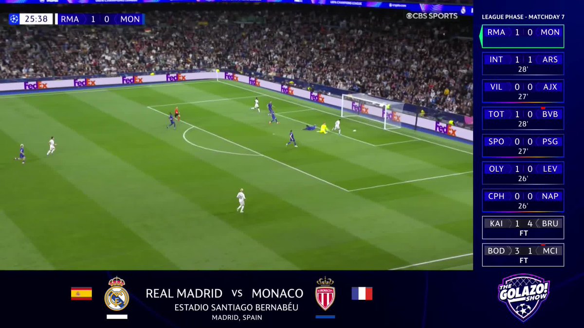 A beautiful Real Madrid passage of play is finished off by Kylian Mbappé 🔥 Every goal from every game available for FREE on The Golazo Show — right now CBS Sports Golazo Network via the CBS Sports app 📲