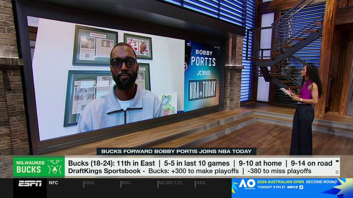 Bobby Portis Jr. joins Malika Andrews on NBA Today to discuss Milwaukee's season thus far, Giannis trade chatter and the Bucks' playoff hopes 🏀🔥