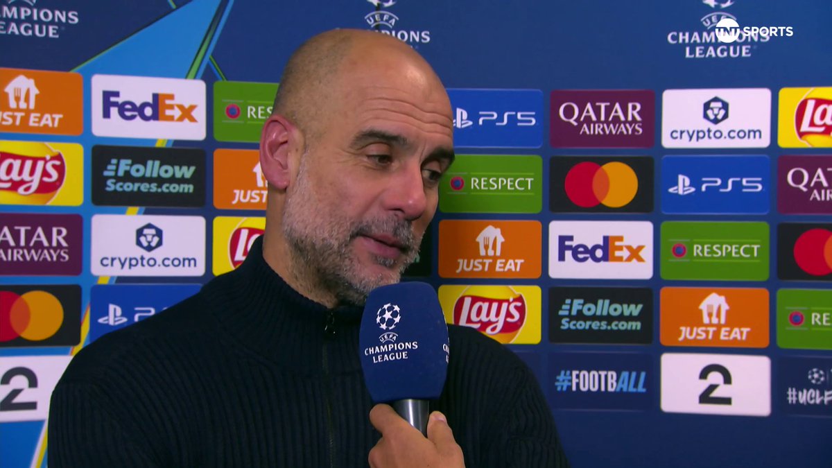 "It was so soft, the second one" Pep Guardiola reflects on a tough Man City loss to Bodo/Glimt and talks Rodri's red card... 🟥 🎙️ Liam MacDevitt 📺 TNT Sports & discovery+ UK