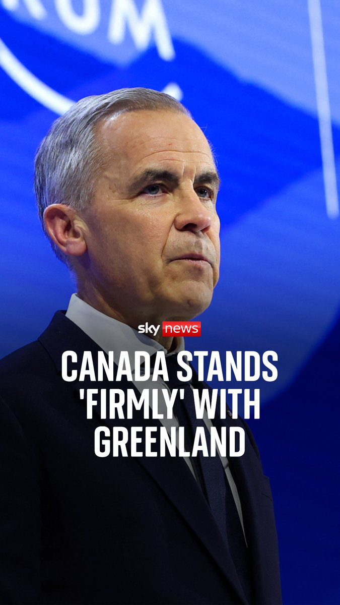 'Canada stands firmly with Greenland.' Canada’s Prime Minister, Mark Carney, has warned the world it is facing a “rupture, not a transition", during a provocative speech at the World Economic Forum. Read more: