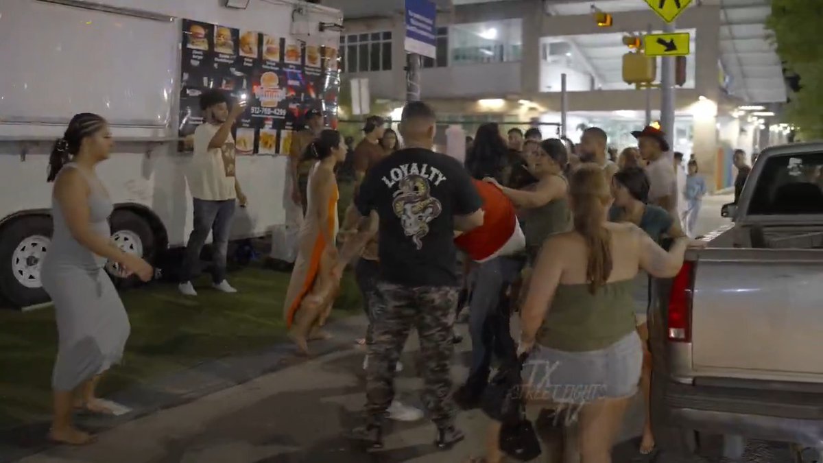 Brawl breaks out ATX #fight #texas