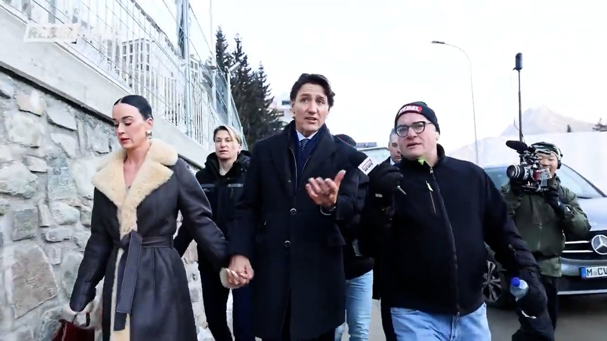 BREAKING VIDEO: Disgraced Former Canadian PM Justin Trudeau &amp; Katy Perry Spotted At Davos!