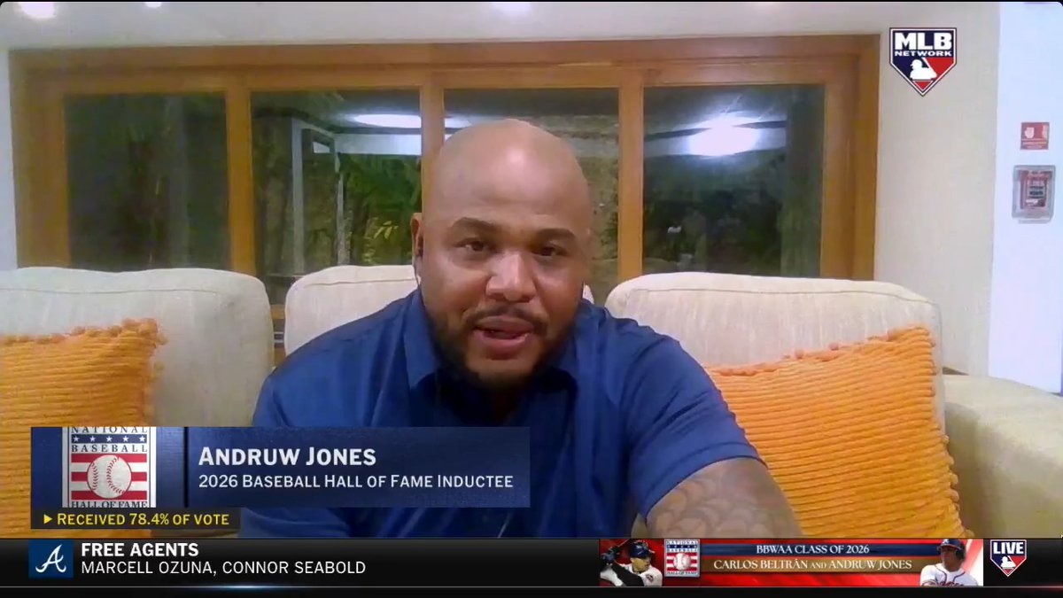 "When you play this game, you don't play to be in the Hall of Fame. You play this game to help your team win championships." Andruw Jones speaks on his remarkable climb in his nine years on the National Baseball Hall of Fame and Museum ⚾ ballot and how it feels to be part of the Class of 2026!