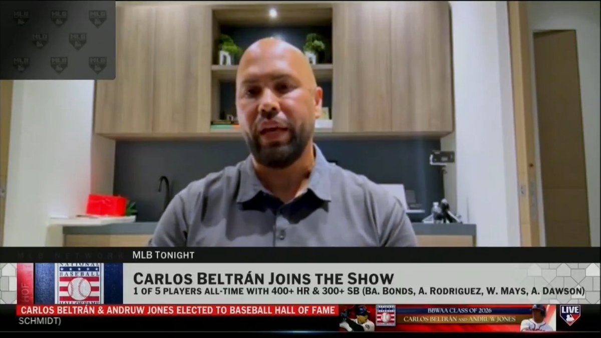 Carlos Beltrán is feeling all of the emotions as he is the 6th Puerto Rican to be elected into the National Baseball Hall of Fame and Museum ⚾! 🇵🇷 The 9x All-Star joined us on #MLBTonight to celebrate the moment and give thanks to his support system and mentors.
