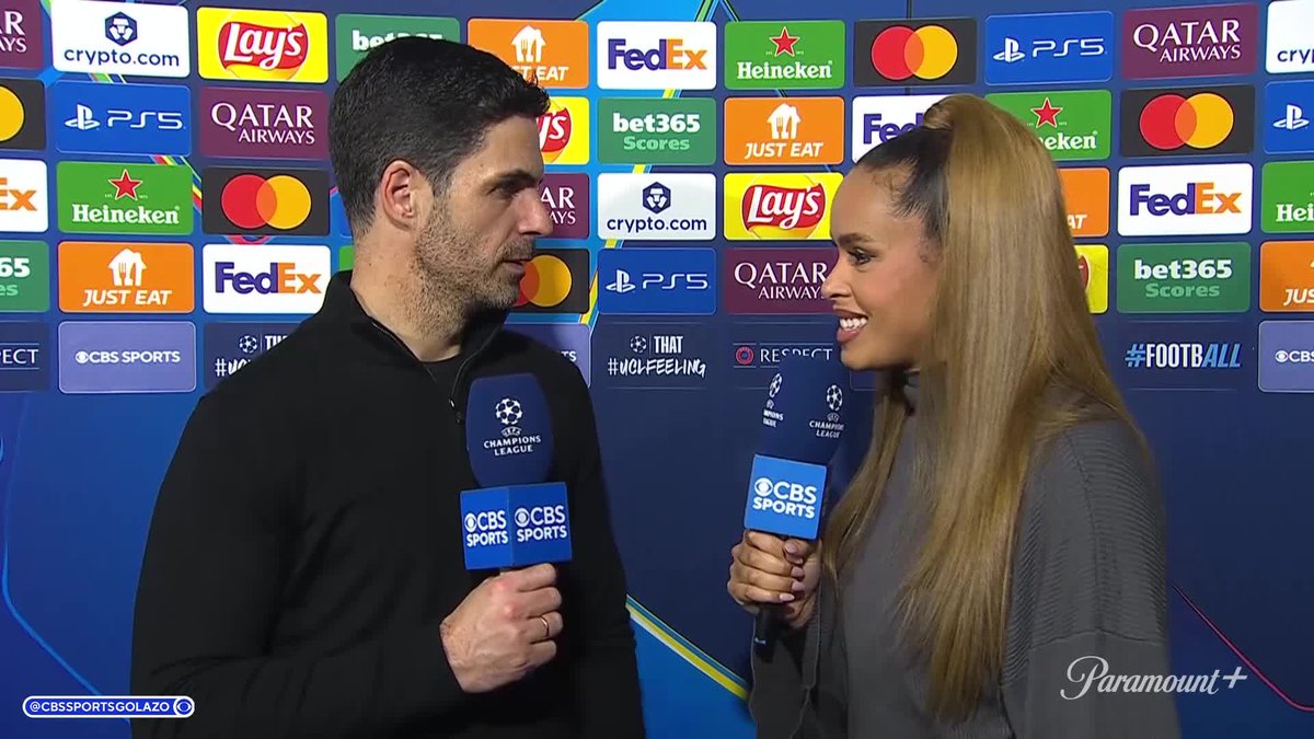 "That's what we need, the finishers to make the difference." Mikel Arteta chats with Anita Nneka Jones after a convincing Arsenal win at the San Siro 🔴