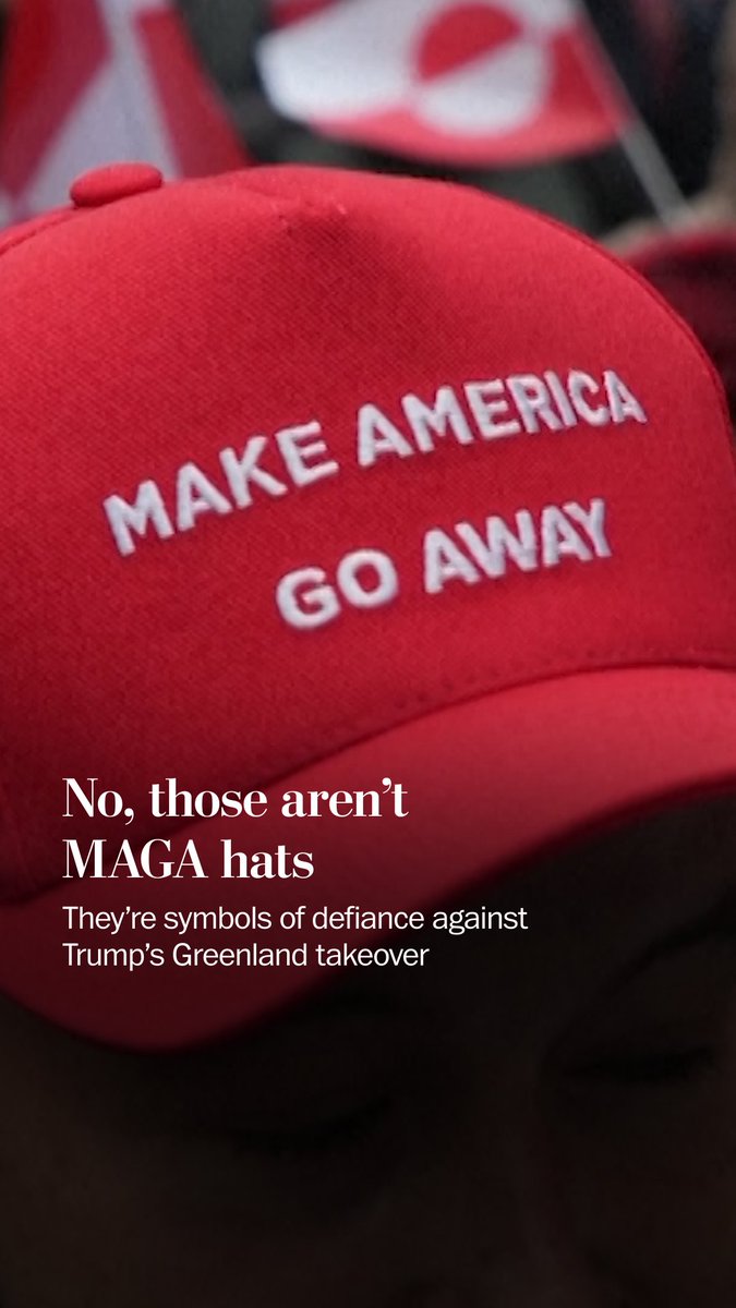 Red baseball caps have become a symbol of defiance against President Trump’s threat to seize Greenland. "Nu det Nuuk!" swaps the Danish word "nok," which means enough, with "Nuuk," the capital of Greenland, creating a pun for "now it's enough."