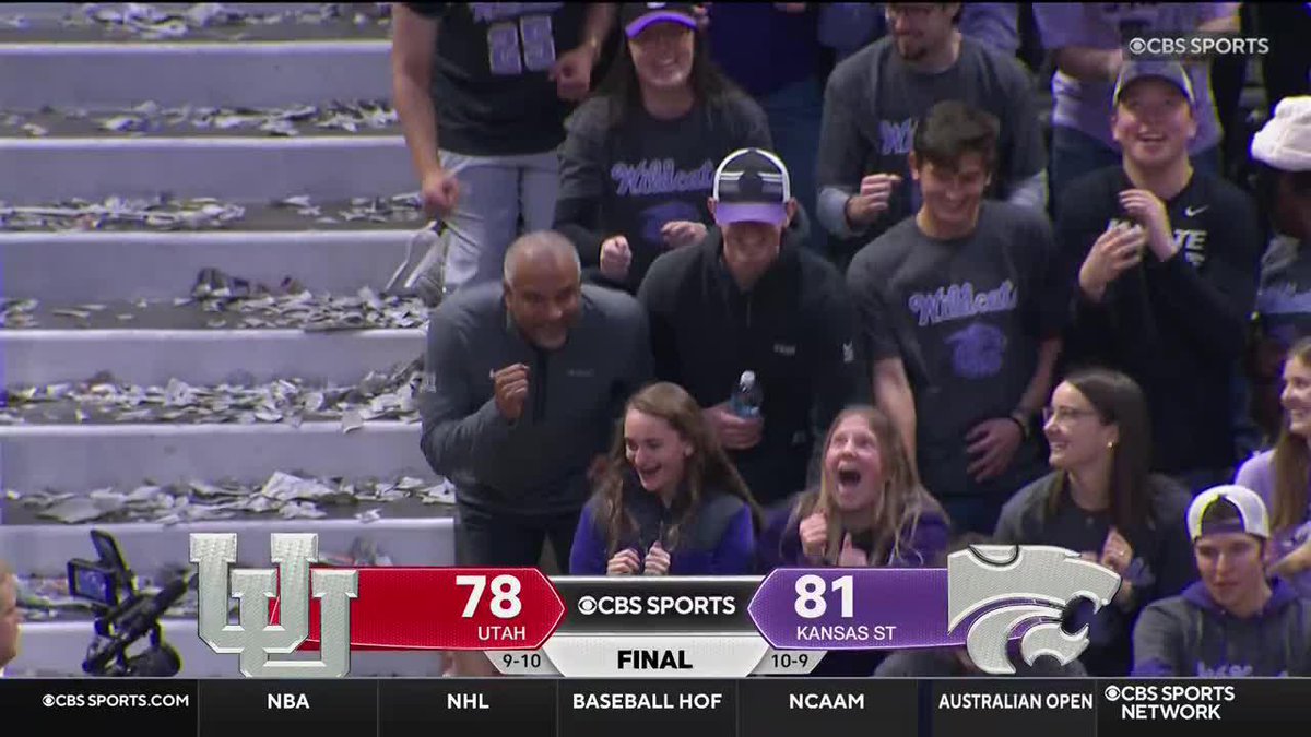 Head coach Jerome Tang joined the stands after K-State Men's Basketball's win over Utah 🤣🤣