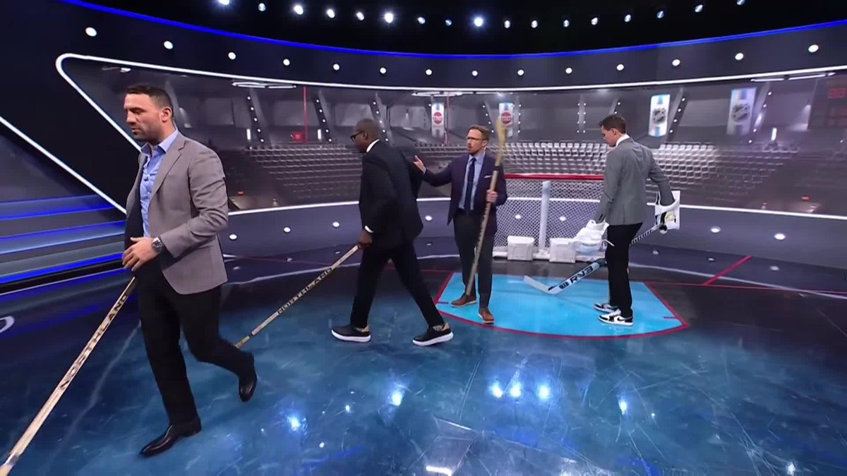 The boys do a demo on how Gritsyuk caught Jarry off guard on the first Devils goal 🏒