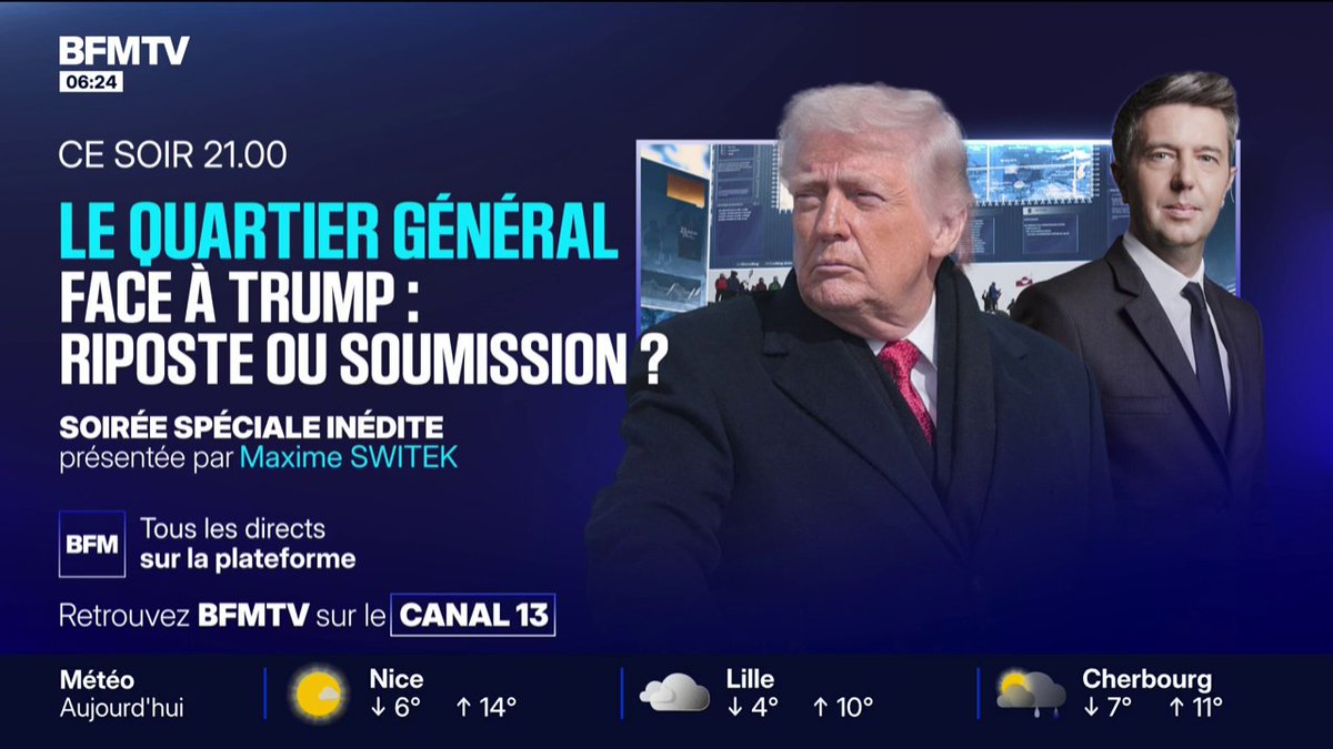LE QUARTIER GÉNÉRAL - Face à Trump, riposte ou soumission? ➡️ Suivez la soirée spéciale inédite présentée par Maxime Switek à partir de 21h