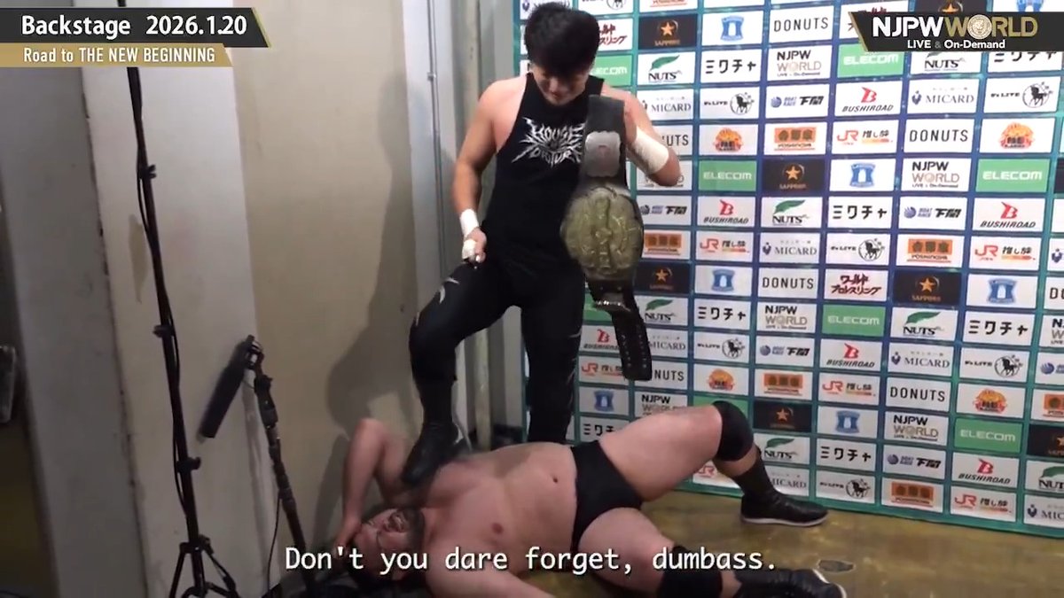 . ウルフアロン A.WOLF . #RenNarita #HoT Road to THE NEW BEGINNING (January. 20th, 2026) Backstage comments! Watch FREE|無料公開中 ⇒ From the profile URL|「NJPW WORLD」で検索 1/20(火) #njnbg のBSコメントを #NJPWWORLD で無料公開中! #NJPW