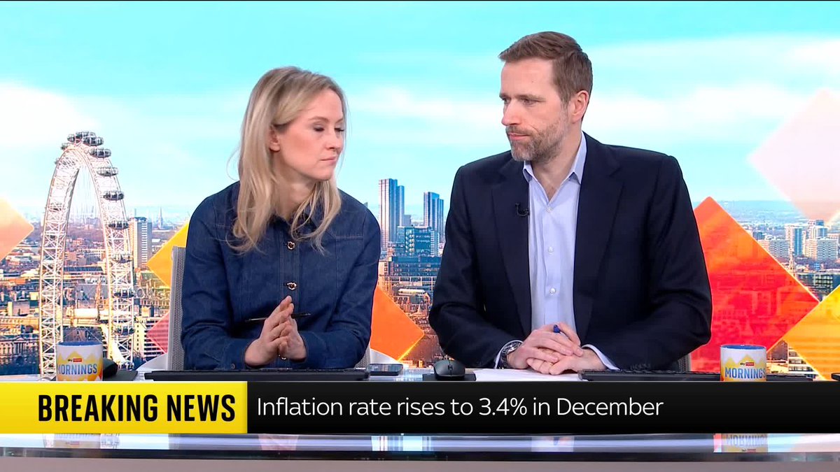 BREAKING: Inflation rose to 3.4% in December, up from 3.2% in November, the latest figures from the Office for National Statistics show. Read more: 📺 Sky 501, Virgin 602, Freeview 233 and YouTube