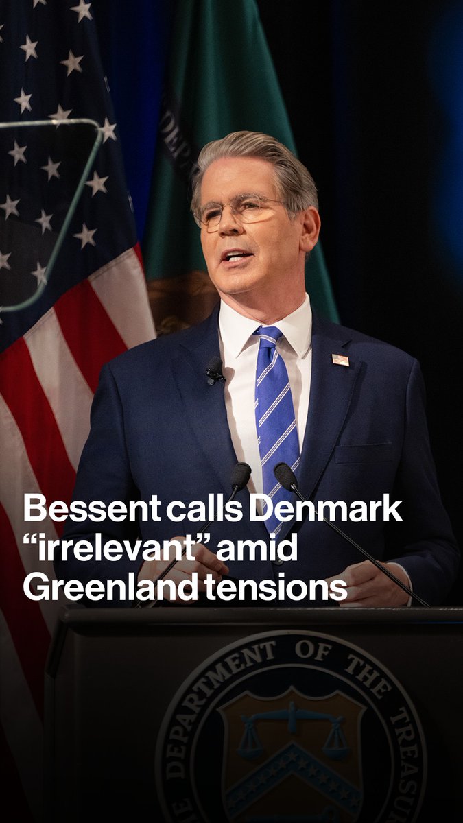 Denmark is "irrelevant," US Treasury Secretary Scott Bessent tells reporters at Davos, as tensions over Greenland keep mounting