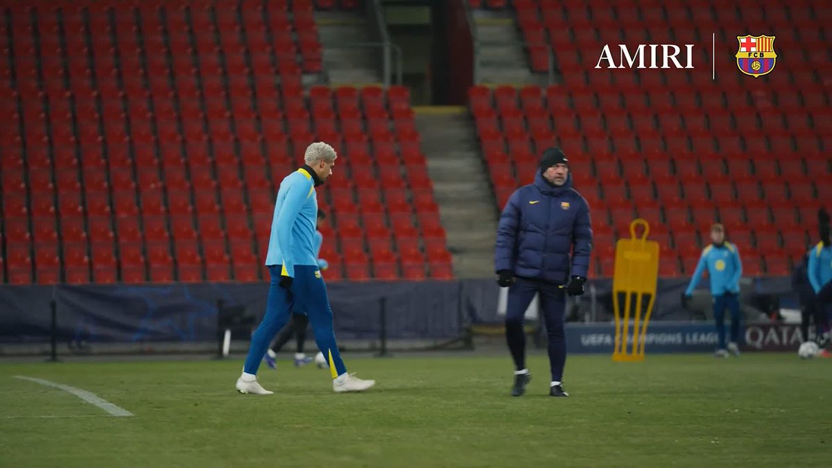 Hansi Flick playing some defense in training