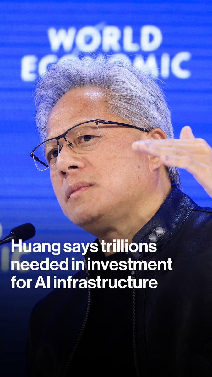 Nvidia CEO Jensen Huang says trillions more in investment is required to build out AI infrastructure Speaking to Larry Fink in Davos, Huang says there will be "six-figure" opportunities for construction workers