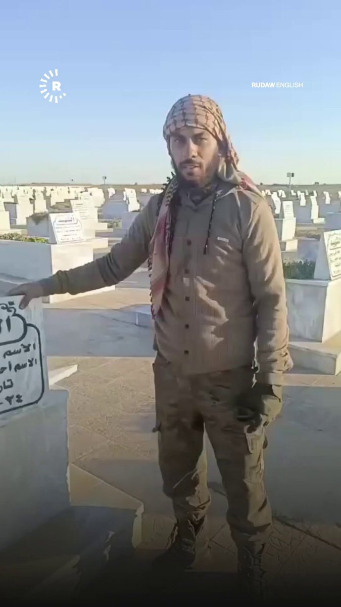 SYRIA: Video footage shows a Jolani affiliated militant desecrating graves of Kurdish led Syrian Democratic Forces fighters at a cemetery in Hasaka, northeast Syria, while filming the act and chanting “Allah Akbar.”