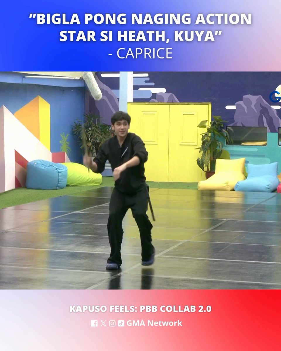 #KapusoFeels: Majorette pero Heath-style! 😭🤣 #HeathJornales Watch #GMAPBBCollab on weekdays at 9:40 PM and on weekends at 6:15 PM on GMA! For more Kapuso Feels, visit