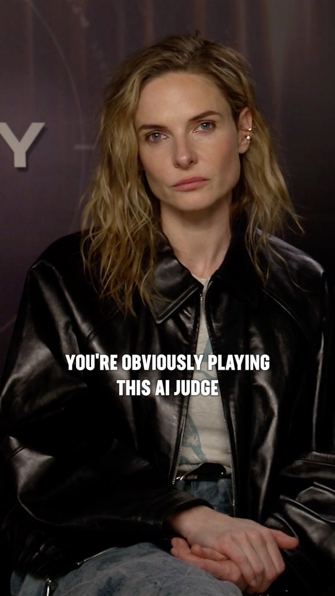 Rebecca Ferguson discusses the layers of playing an AI judge in #Mercy.