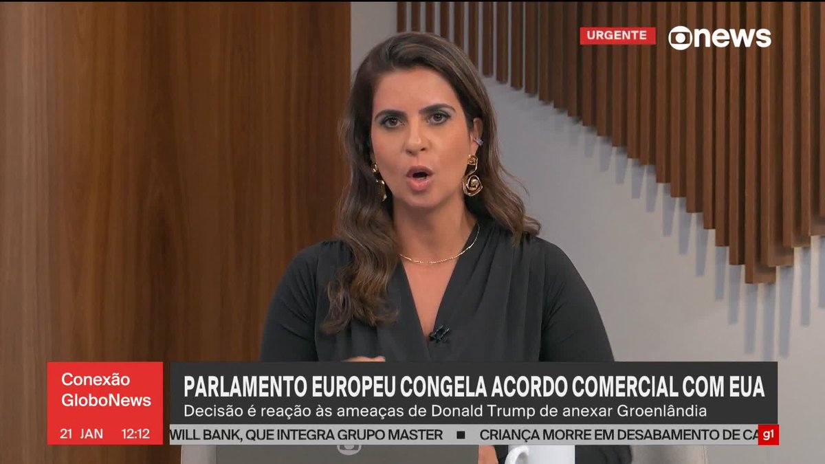 URGENTE: Parlamento europeu congela acordo comercial com EUA. Decisão é reação às ameaças de Donald Trump de anexar Groenlândia. #ConexãoGloboNews ➡ Assista à #GloboNews: