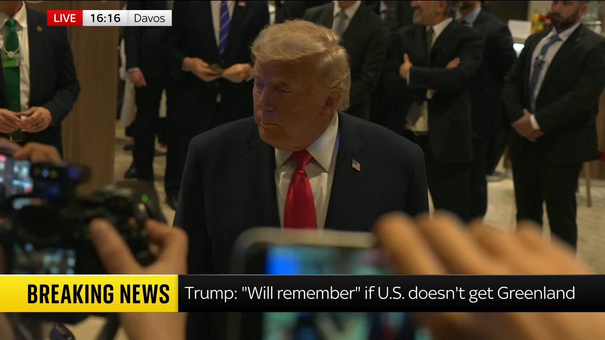 "They have to change their ways." US President Donald Trump responds to questions about whether he's being disrespectful to the UK and Europe over Greenland. 📺 Sky 501, Virgin 602, Freeview 233 and YouTube