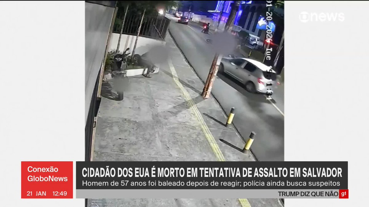 Norte-americano é morto a tiros em Salvador; suspeita é de tentativa de assalto. ➡️ Assista à #GloboNews: #ConexãoGloboNews