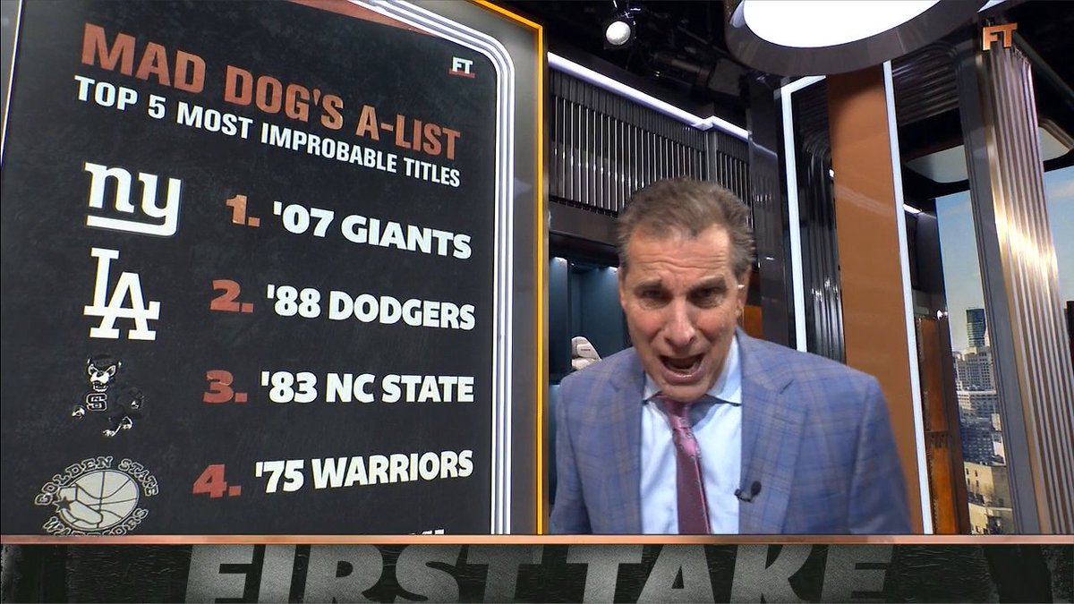 .Chris Mad Dog Russo shares his top five most improbable titles 🏆