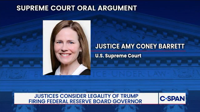 U.S. Solicitor General Sauer on Lisa Cook: "She was removed on August 25th and the stock market went up for the next three days..." Justice Barrett: "I don't want to be in business of predicting exactly what the market's going to do."