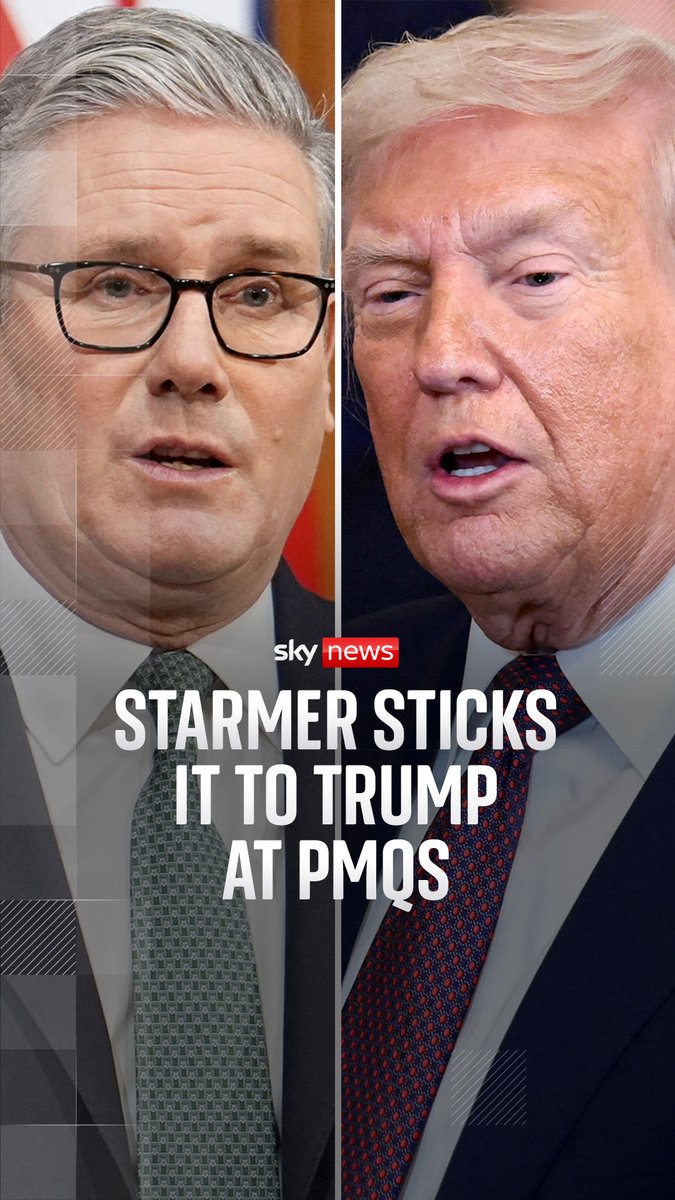 At PMQs this week. Sir Keir Starmer has told Donald Trump he "will not yield" over support for Greenland amid the US president's threat of tariffs. Sky's political editor Beth Rigby reports. ⁠ 🔗