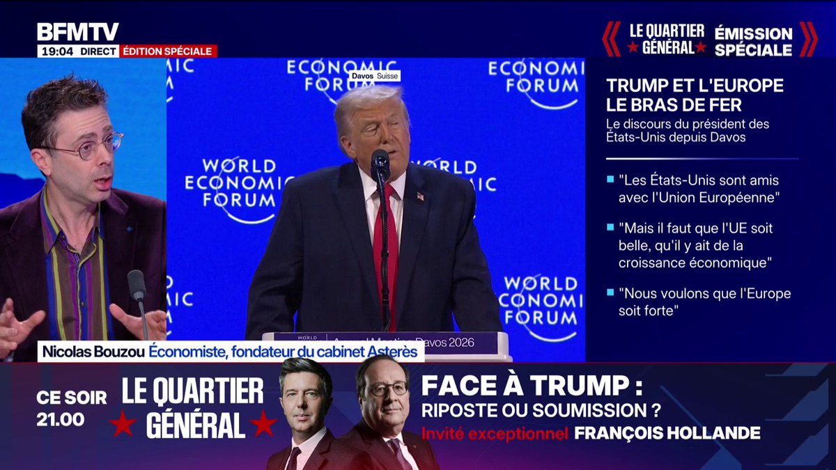💬 "Ces droits de douane sont payés à 95% par les entreprises et les consommateurs américains" ➡️ Les États-Unis auraient plus à perdre que l'Union européenne en cas de guerre commerciale selon l'économiste Nicolas Bouzou