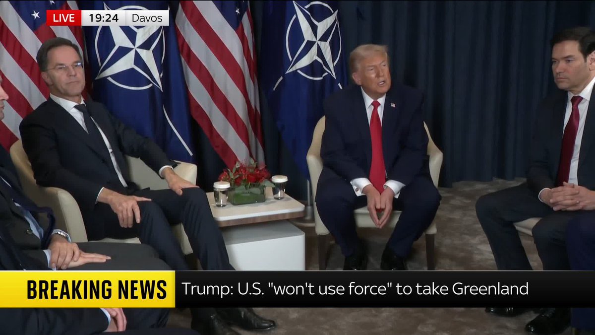 Donald Trump is asked by a reporter if he could 'see a reasonable price' for acquiring Greenland. The U.S. president responds: "I could see that, but there's a bigger price and that's the price of safety and security." Live ➡️ 📺 Sky 501 & Virgin 602