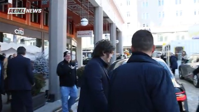 Rebel News spots Argentinian President Javier Milei in Davos as he heads to the World Economic Forum to deliver a speech.