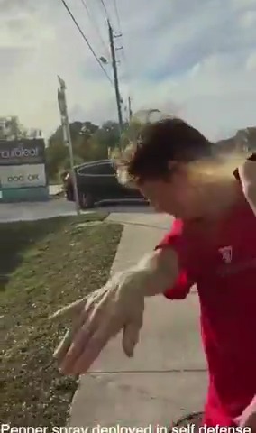 Elderly woman, for some unknown reason, thinks she can get physical with a grown man during a street altercation. Luckily for her he was kind and didn't just drop her. Hopefully she learned the lesson here. FAFO accordingly.... #RoadRage #education #FAFO #learning #darwin #women #19th #PepperSpray #ego