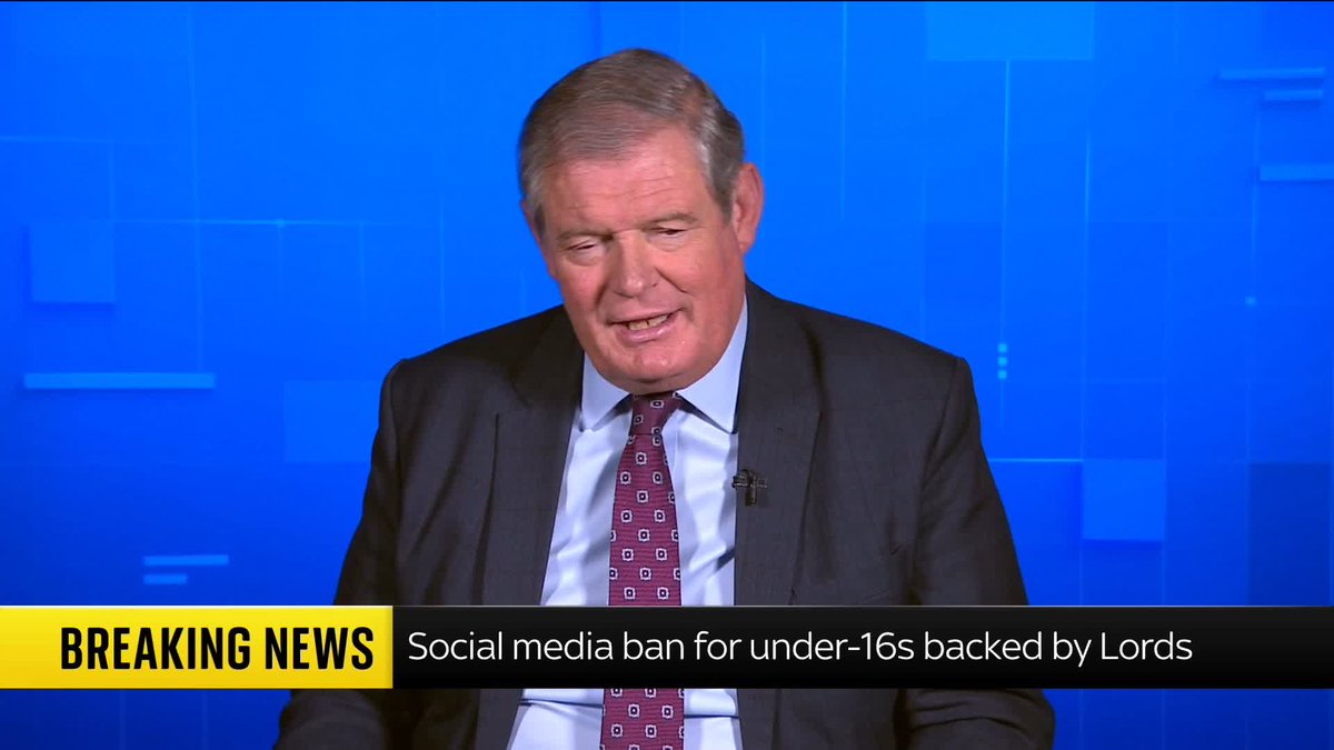 BREAKING: Peers in the House of Lords have voted in favour of banning social media for under-16s in the UK. @JonCraig has the latest ⬇️ Read more 🔗 📺 Sky 501, Virgin 602, Freeview 233 and YouTube